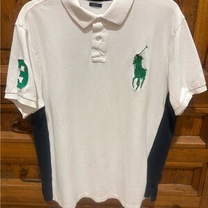 Ralph Lauren White Polo with Navy Accents